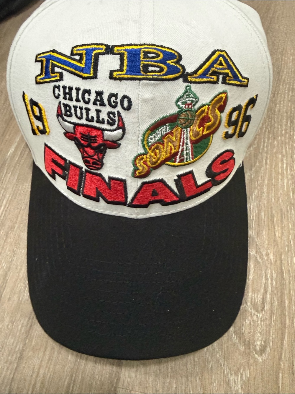 NBA White & Black 1996 Finals Embroidered Cap